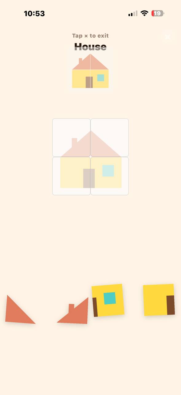Puzzle game — build the house